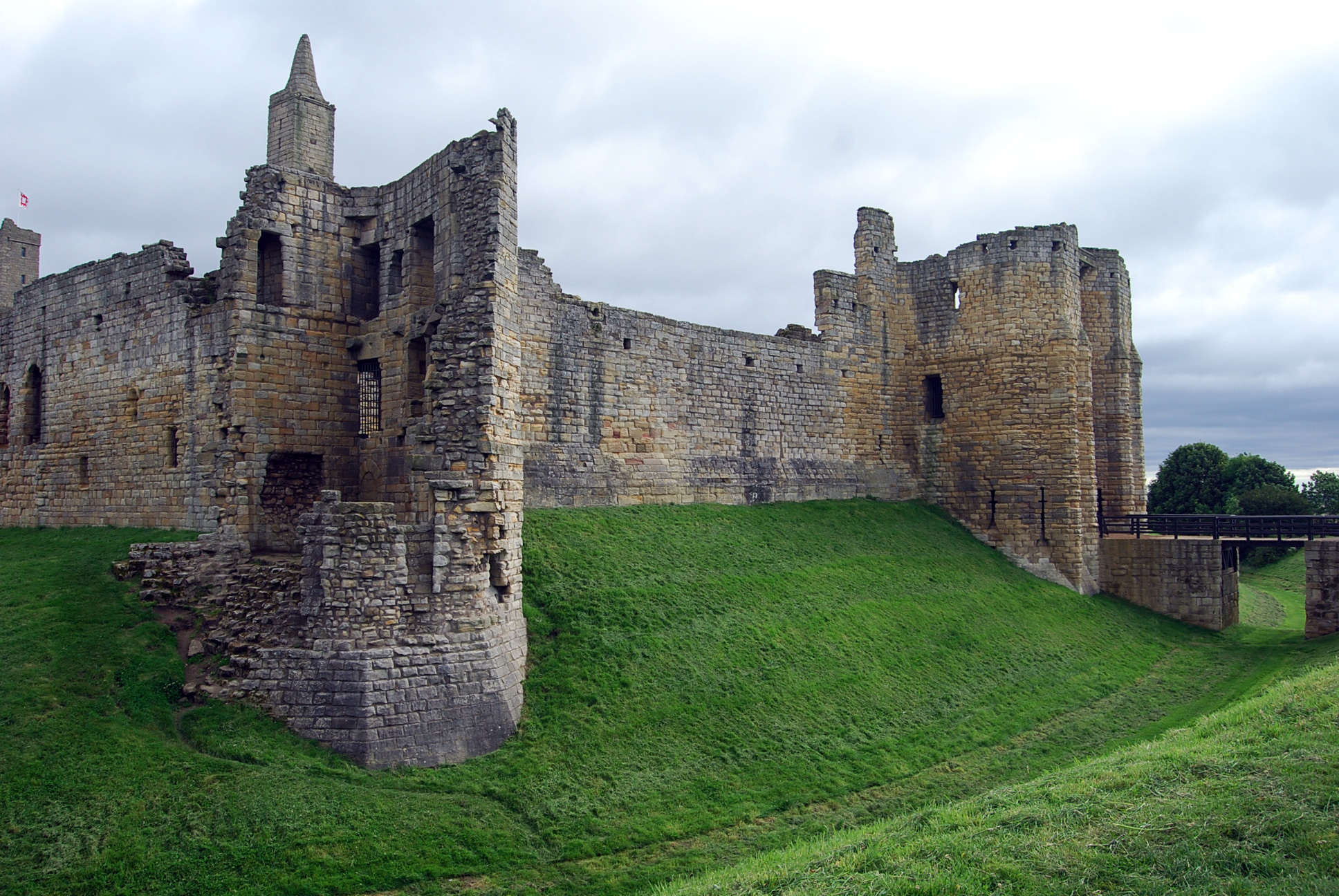 Rampart and Curtain Wall at Warkworth Castle