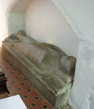 Knight effigy belived to be of William de Lanvalei III Knight effigy belived to be of William de Lanvalei III